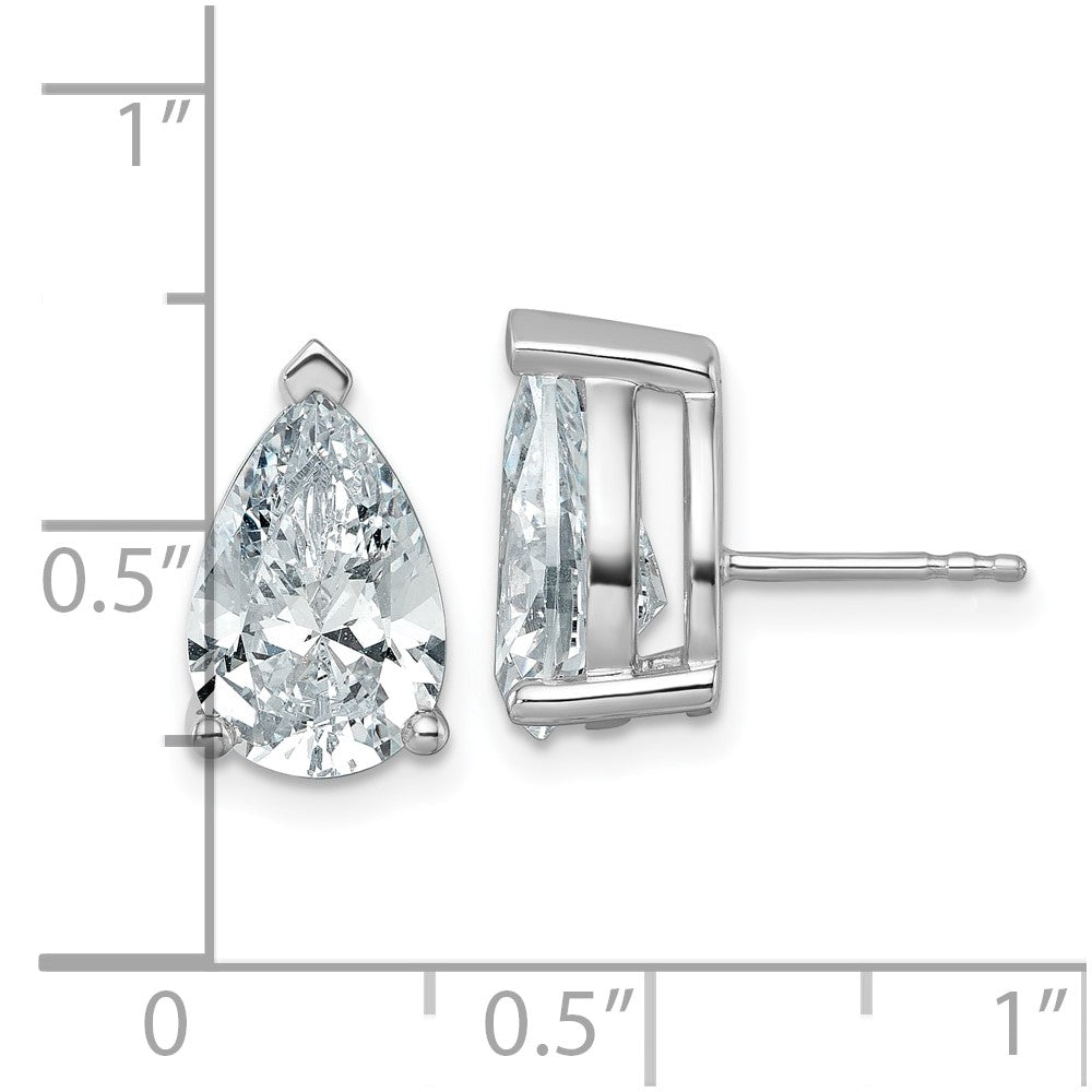 14K Weißgold Ohrstecker mit 6 ct. Laborgezüchteten Diamanten, VS/SI+ G+, Birnenschliff, 4-Krappen-Fassung, hohes Gewicht