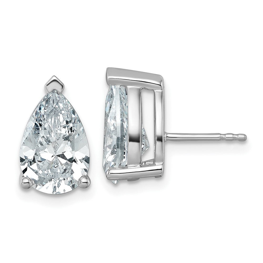 14K Weißgold Ohrstecker mit 6 ct. Laborgezüchteten Diamanten, VS/SI+ G+, Birnenschliff, 4-Krappen-Fassung, hohes Gewicht