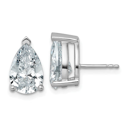 14K Weißgold Ohrstecker mit 6 ct. Laborgezüchteten Diamanten, VS/SI+ G+, Birnenschliff, 4-Krappen-Fassung, hohes Gewicht