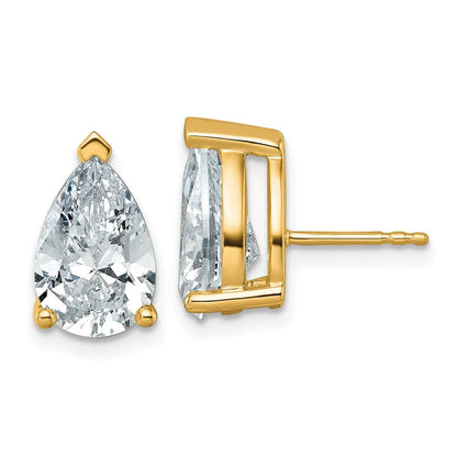 14K Gelbgold 6 ct. Labor Gezuechtete Diamant VS/SI+ G+ Birne 4-Krappen Schwere Ausfuehrung Ohrstecker