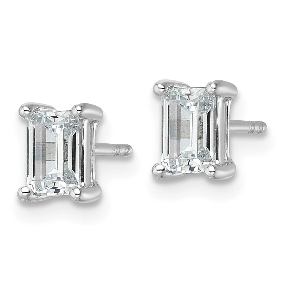 14K Weißgold Ohrstecker mit im Labor gezüchteten Diamanten im Smaragdschliff, 4-Krappen-Fassung, hohes Gewicht, 1,5 ct. Gesamtgewicht, VS/SI+ G+