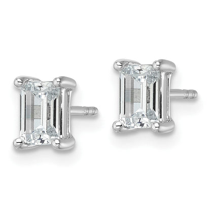 14K Weißgold Ohrstecker mit 1,5 ct. zertifizierten, im Labor gezüchteten Diamanten, VS/SI+ G+, im Emerald-Schliff, 4-Krappen-Fassung, hohes Gewicht