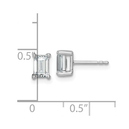 14K Weißgold Ohrstecker mit 1,5 ct. zertifizierten, im Labor gezüchteten Diamanten, VS/SI+ G+, im Emerald-Schliff, 4-Krappen-Fassung, hohes Gewicht