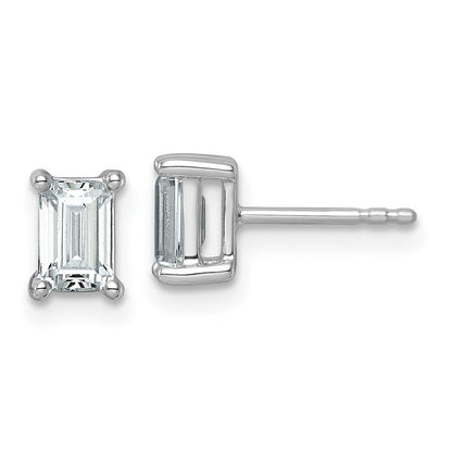 14K Weißgold Ohrstecker mit 1,5 ct. zertifizierten, im Labor gezüchteten Diamanten, VS/SI+ G+, im Emerald-Schliff, 4-Krappen-Fassung, hohes Gewicht