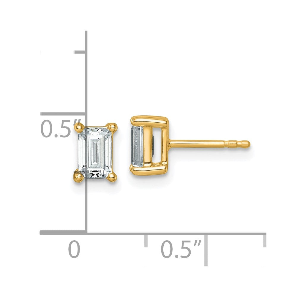 14K Gelbgold Ohrstecker mit 1,5 ct. zertifizierten, im Labor gezüchteten Diamanten im Smaragdschliff, VS/SI+ G+, 4-Krappenfassung, hohes Gewicht