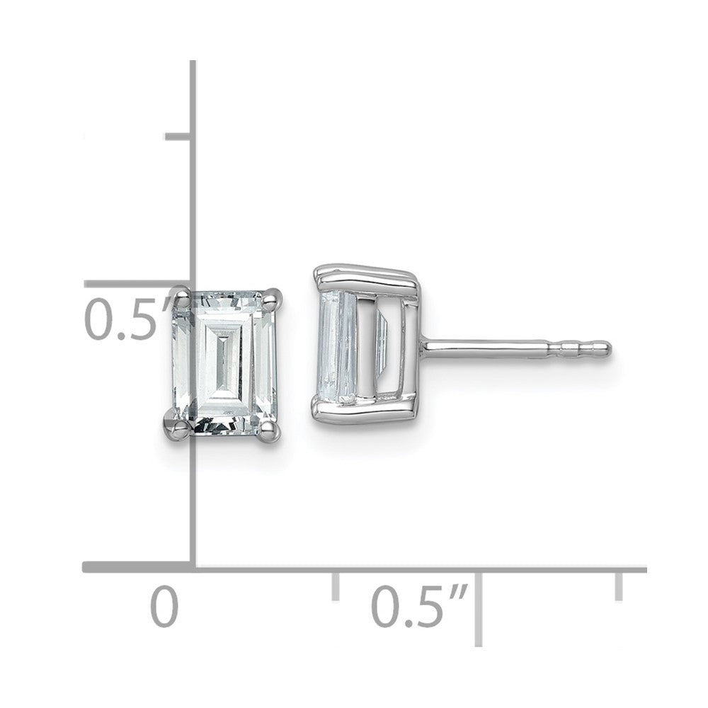 14K Weißgold 2 ct. Laborgezüchteter Diamant VS/SI+ G+ Smaragdschliff Solitär-Ohrstecker