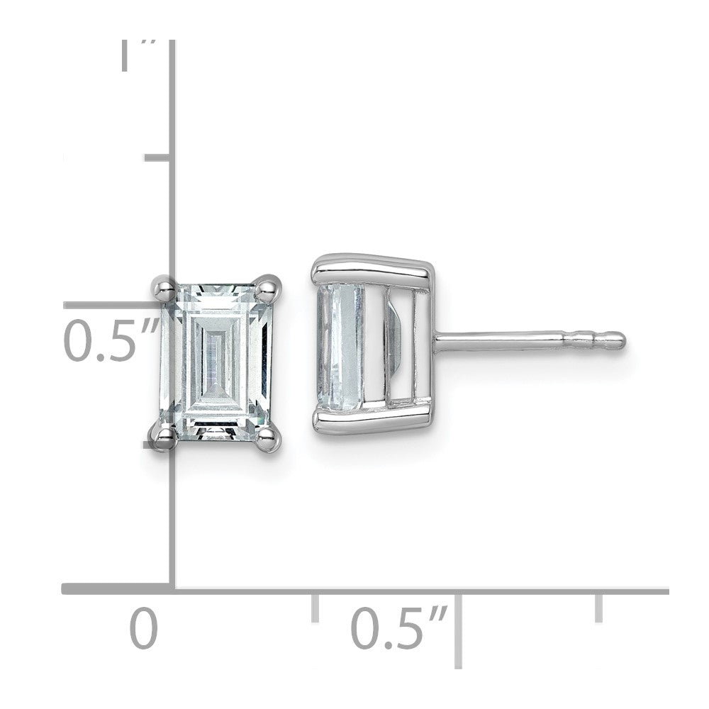 14K Weißgold Laborgezüchtete Diamant VS/SI+ G+ Smaragd-Ohrstecker mit 3 ct. Gesamtgewicht, 4-Krappen-Fassung, hohes Gewicht