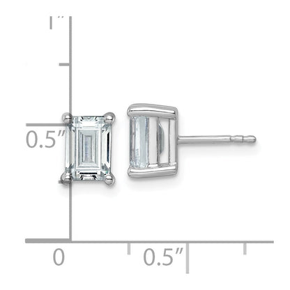 14K Weißgold Ohrstecker mit 3 ct. zertifizierten, im Labor gezüchteten Diamanten im Smaragdschliff, VS/SI+, G+, 4-Krappen-Fassung, schweres Gewicht