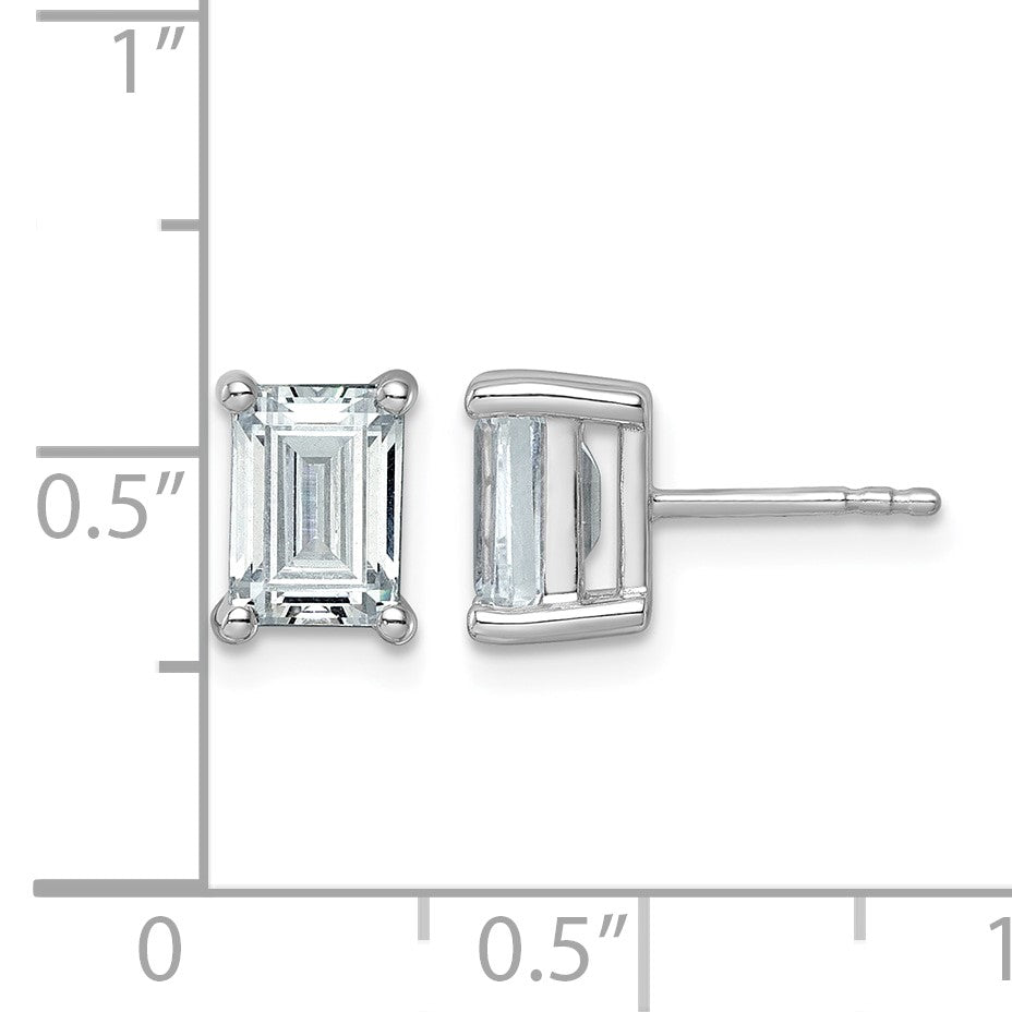14K Weißgold Laborgezüchtete Diamant VS/SI+ G+ Smaragd-Ohrstecker mit 3 ct. Gesamtgewicht, 4-Krappen-Fassung, hohes Gewicht