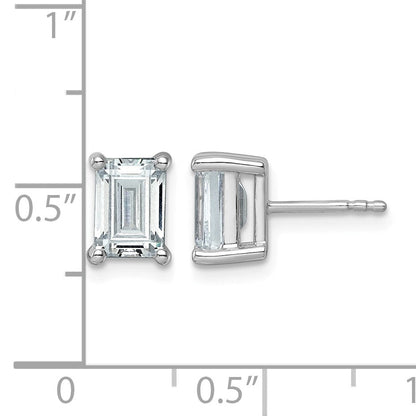 14K Weißgold Laborgezüchtete Diamant VS/SI+ G+ Smaragd-Ohrstecker mit 3 ct. Gesamtgewicht, 4-Krappen-Fassung, hohes Gewicht