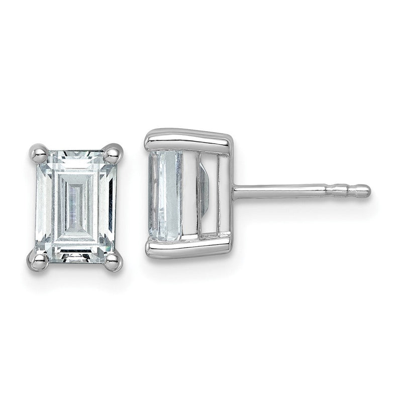 14K Weißgold Laborgezüchtete Diamant VS/SI+ G+ Smaragd-Ohrstecker mit 3 ct. Gesamtgewicht, 4-Krappen-Fassung, hohes Gewicht