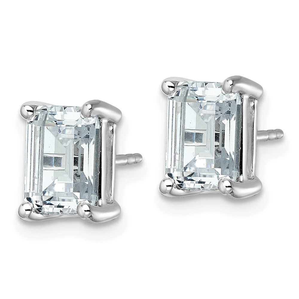 14K Weißgold Ohrstecker mit 5 ct. zertifizierten, im Labor gezüchteten Diamanten VS/SI+ G+ im Smaragdschliff, 4-Krappen-Fassung, hohes Gewicht