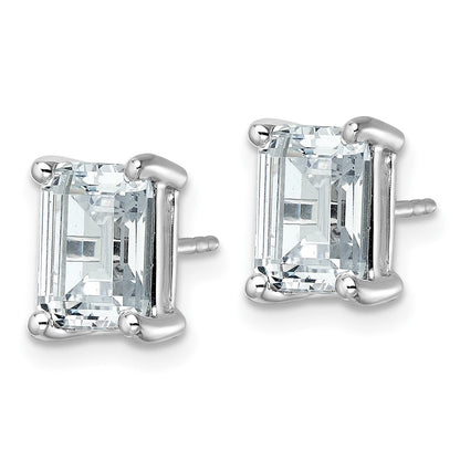 14K Weißgold Ohrstecker mit 5 ct. zertifizierten, im Labor gezüchteten Diamanten VS/SI+ G+ im Smaragdschliff, 4-Krappen-Fassung, hohes Gewicht