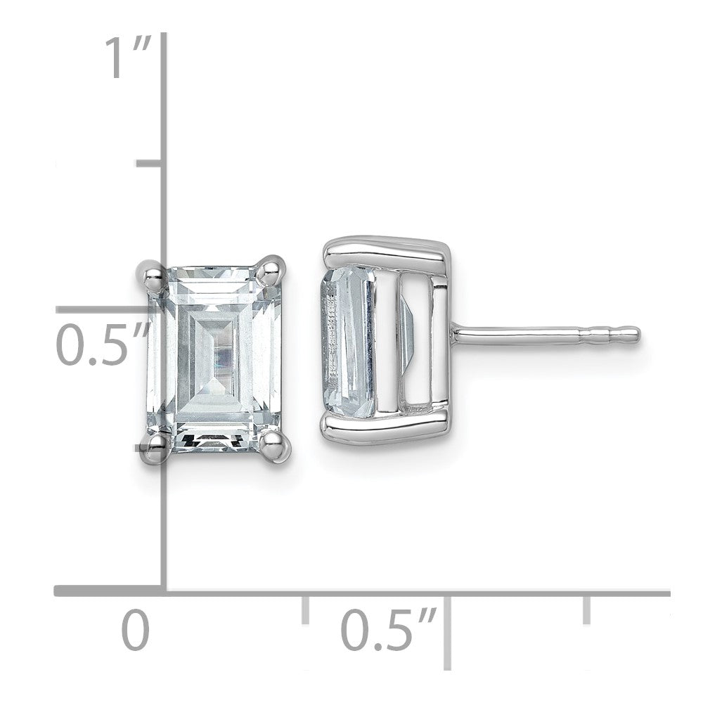 14K Weißgold Ohrstecker mit 5 ct. zertifizierten, im Labor gezüchteten Diamanten VS/SI+ G+ im Smaragdschliff, 4-Krappen-Fassung, hohes Gewicht