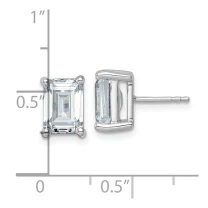 14K Weißgold Ohrstecker mit 5 ct. zertifizierten, im Labor gezüchteten Diamanten VS/SI+ G+ im Smaragdschliff, 4-Krappen-Fassung, hohes Gewicht