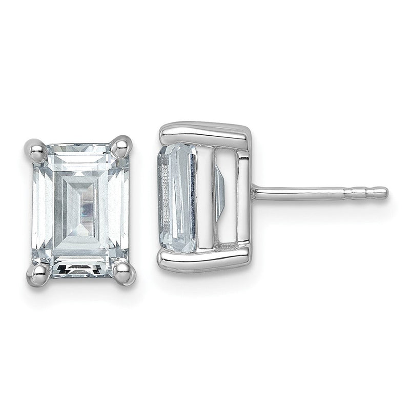 14K Weißgold Laborgezüchtete Diamant (5 ct. VS/SI+ G+) Smaragdschliff 4-Krappen Schwer Ohrstecker