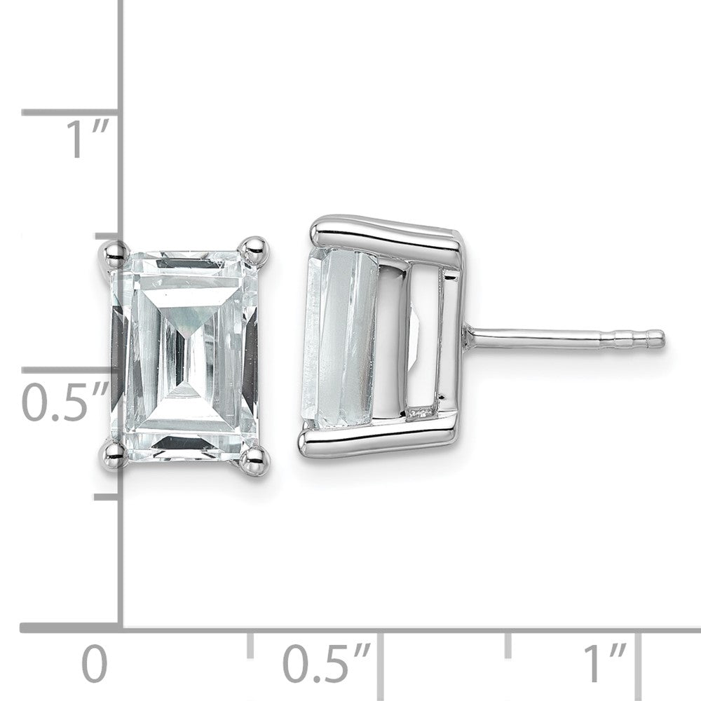 14K Weißgold Laborgezüchtete Diamant-Ohrstecker im Smaragdschliff, 6 ct., VS/SI+ G+, mit 4-Krappenfassung, schwerer Ausführung