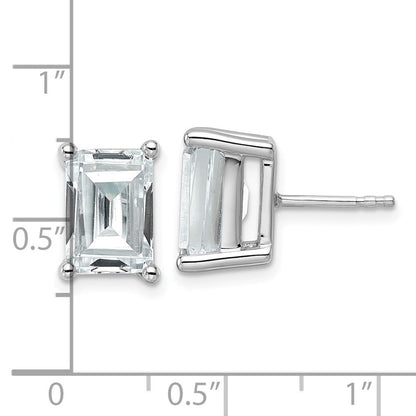 14K Weißgold Laborgezüchtete Diamant-Ohrstecker im Smaragdschliff, 6 ct., VS/SI+ G+, mit 4-Krappenfassung, schwerer Ausführung