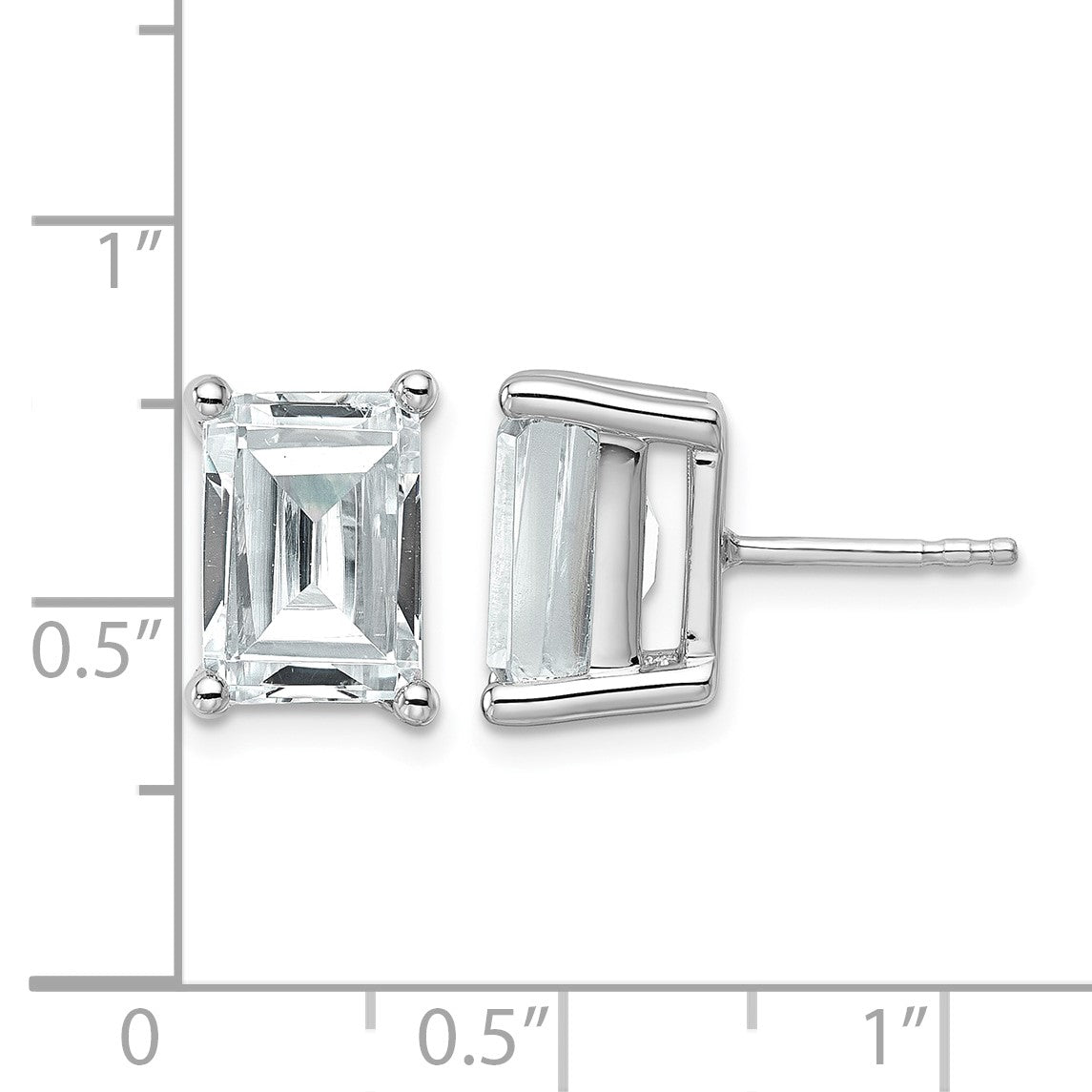 14K Weißgold Laborgezüchtete Diamant-Ohrstecker im Smaragdschliff, 6 ct., VS/SI+ G+, mit 4-Krappenfassung, schwerer Ausführung