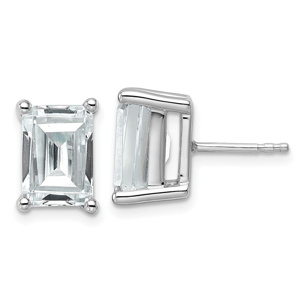 14K Weißgold Zertifizierte Laborgezüchtete Diamant Ohrstecker, 6 ct., VS/SI+ G+, Smaragdschliff, 4-Krappen-Fassung, Schweres Gewicht