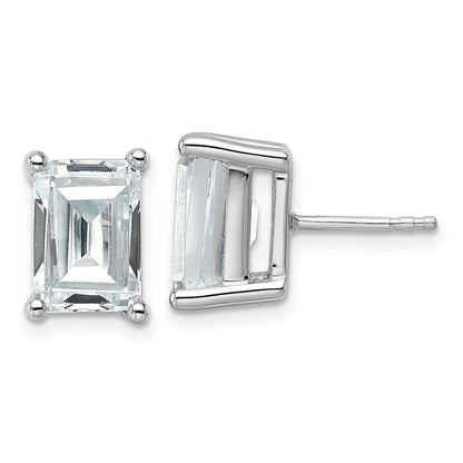 14K Weißgold Zertifizierte Laborgezüchtete Diamant Ohrstecker, 6 ct., VS/SI+ G+, Smaragdschliff, 4-Krappen-Fassung, Schweres Gewicht