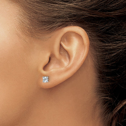 14K Weißgold Ohrstecker mit ovalen Labordiamanten, 4-Krappen-Fassung, 0,5 ct. VS/SI+ G+, schwere Ausführung