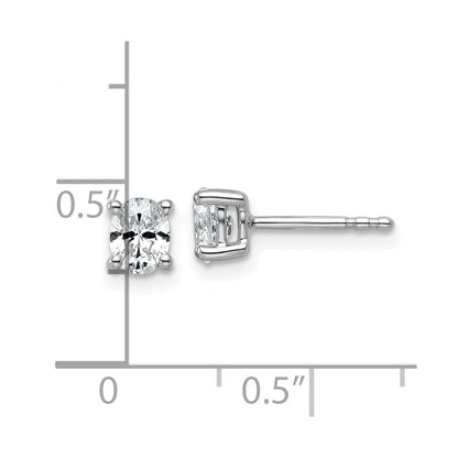 14K Weißgold Ohrstecker mit ovalen Labordiamanten, 4-Krappen-Fassung, 0,5 ct. VS/SI+ G+, schwere Ausführung