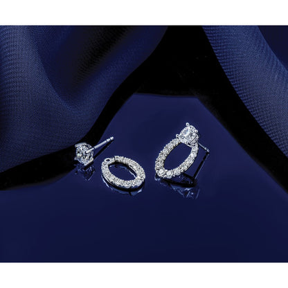 14K Weißgold 0,67 ct. Laborgezüchtete Diamant Ohrstecker VS/SI+ G+ Oval 4-Krappen-Fassung Schweres Gewicht