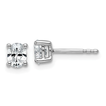 Ohrstecker aus 14K Weißgold mit zertifizierten laborgezüchteten Diamanten, oval, 4-Krappenfassung, schweres Gewicht, 0,5 ct. Gesamtgewicht, VS/SI+ G+