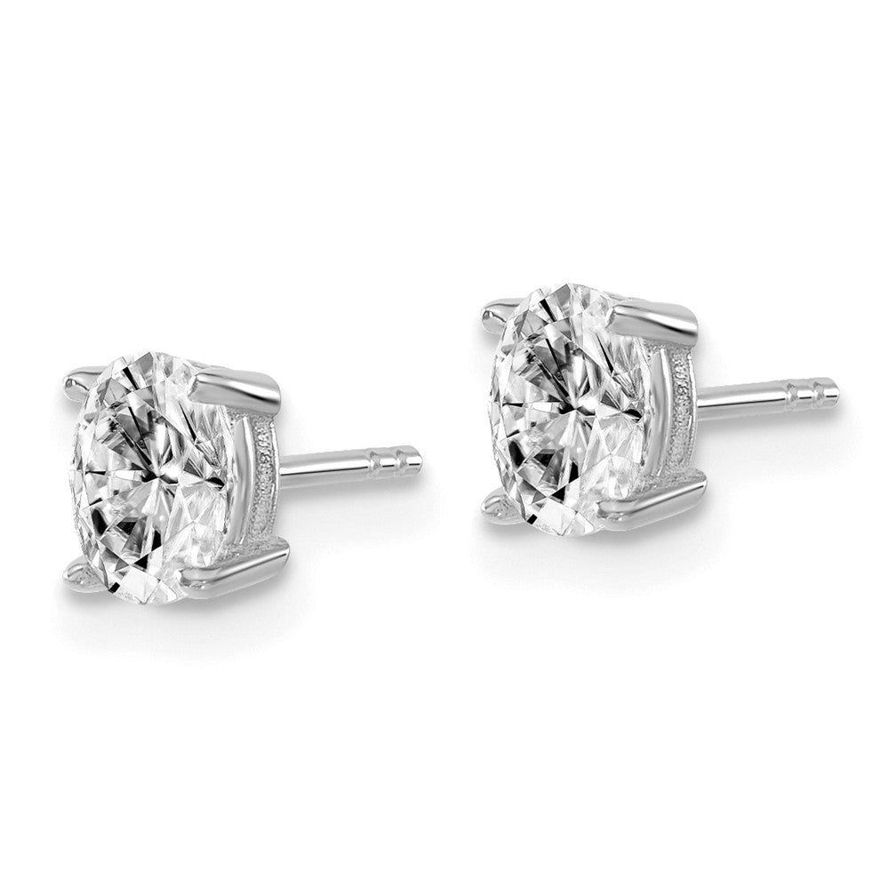 14K Weißgold 0,67 ct. Laborgezüchtete Diamant Ohrstecker VS/SI+ G+ Oval 4-Krappen-Fassung Schweres Gewicht