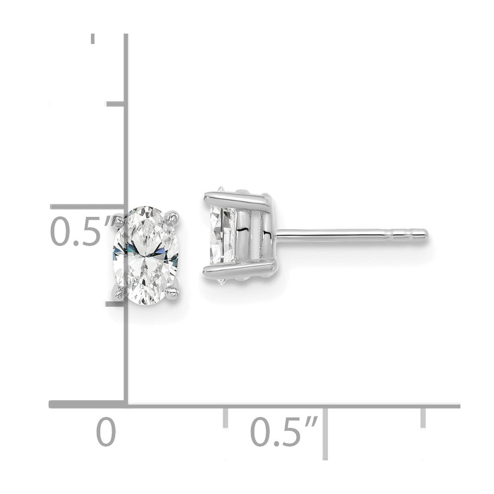 14K Weißgold 0,67 ct. Laborgezüchtete Diamant Ohrstecker VS/SI+ G+ Oval 4-Krappen-Fassung Schweres Gewicht