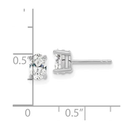 14K Weißgold 0,67 ct. Laborgezüchtete Diamant Ohrstecker VS/SI+ G+ Oval 4-Krappen-Fassung Schweres Gewicht