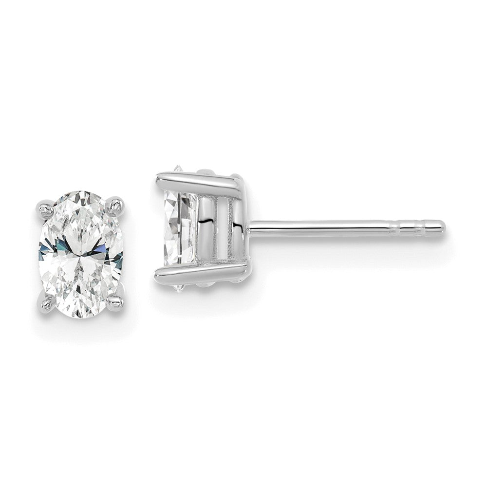 14K Weißgold 0,67 ct. Laborgezüchtete Diamant Ohrstecker VS/SI+ G+ Oval 4-Krappen-Fassung Schweres Gewicht