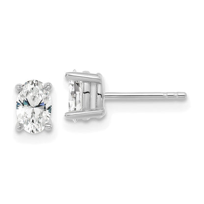 14K Weißgold 0,67 ct. Laborgezüchtete Diamant Ohrstecker VS/SI+ G+ Oval 4-Krappen-Fassung Schweres Gewicht