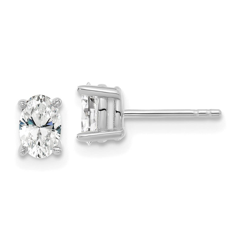 14K Weißgold 0,67 ct. Laborgezüchtete Diamant Ohrstecker VS/SI+ G+ Oval 4-Krappen-Fassung Schweres Gewicht