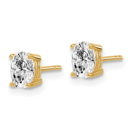 14K Gelbgold 0,67 ct. Laborgezüchtete Diamant-Ohrstecker VS/SI+ G+ Oval 4-Krappenfassung Schwergewicht