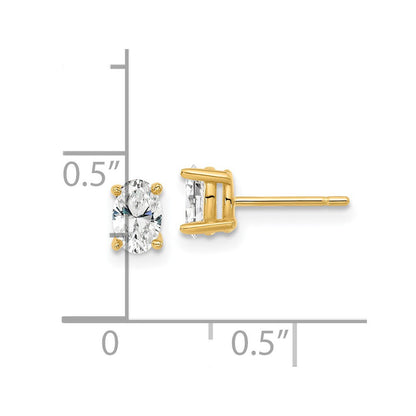 14K Gelbgold 0,67 ct. Laborgezüchtete Diamant-Ohrstecker VS/SI+ G+ Oval 4-Krappenfassung Schwergewicht