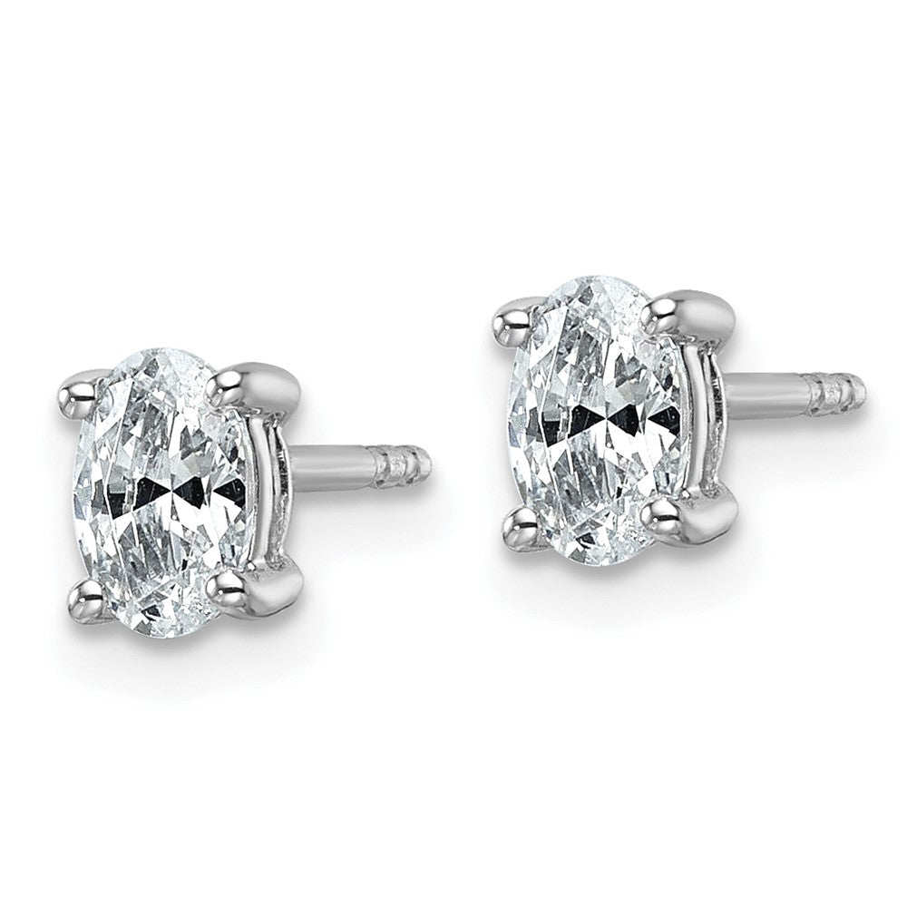 14K Weißgold 0,75 ct. Laborgezüchtete Diamant-Ohrstecker VS/SI+ G+ Oval 4-Krappen Schweres Gewicht