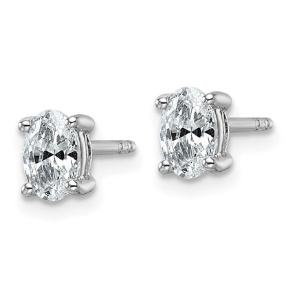 14K Weißgold 0,75 ct. Laborgezüchtete Diamant-Ohrstecker VS/SI+ G+ Oval 4-Krappen Schweres Gewicht
