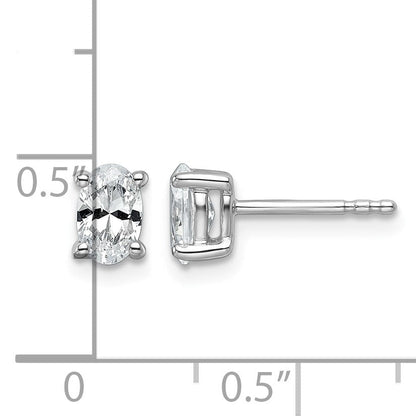 14K Weißgold Ohrstecker mit 0,75 ct. zertifizierten, im Labor gezüchteten Diamanten, VS/SI+ G+, Oval-Schliff, 4-Krappen-Fassung, hohes Gewicht