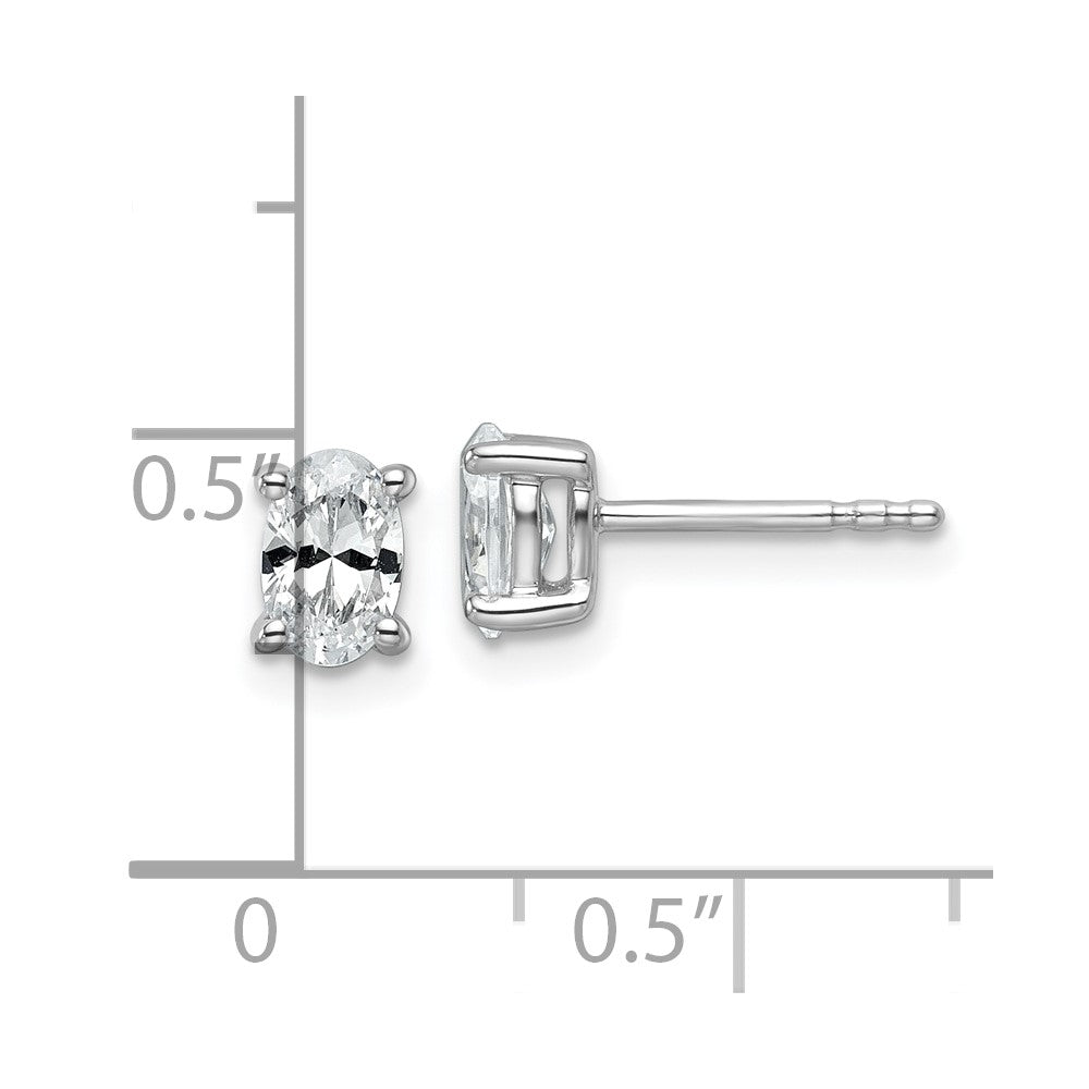 14K Weißgold Ohrstecker mit 0,75 ct. zertifizierten, im Labor gezüchteten Diamanten, VS/SI+ G+, Oval-Schliff, 4-Krappen-Fassung, hohes Gewicht