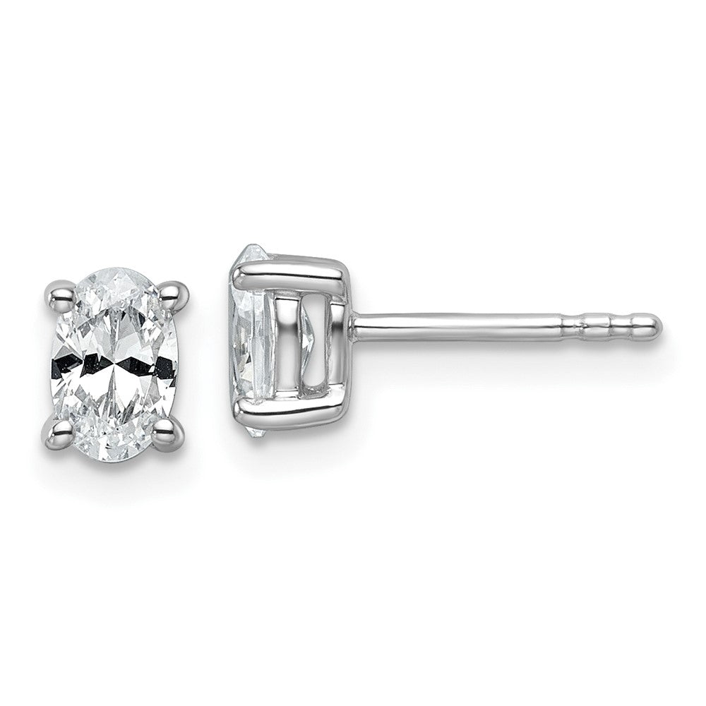 14K Weißgold 0,75 ct. Laborgezüchtete Diamant-Ohrstecker VS/SI+ G+ Oval 4-Krappen Schweres Gewicht