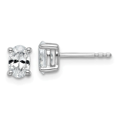 14K Weißgold 0,75 ct. Laborgezüchtete Diamant-Ohrstecker VS/SI+ G+ Oval 4-Krappen Schweres Gewicht