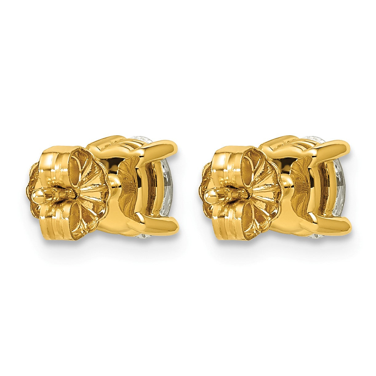 14K Gelbgold 0,75 ct. Zertifizierte im Labor gezüchtete Diamant-Ohrstecker VS/SI+ G+ Oval 4-Krappen-Fassung Schweres Gewicht