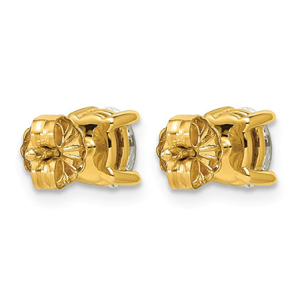 14K Gelbgold Ohrstecker mit 0,75 ct. laborgezüchteten Diamanten VS/SI+ G+, Oval-Schliff, 4-Krappen-Fassung, hohes Gewicht