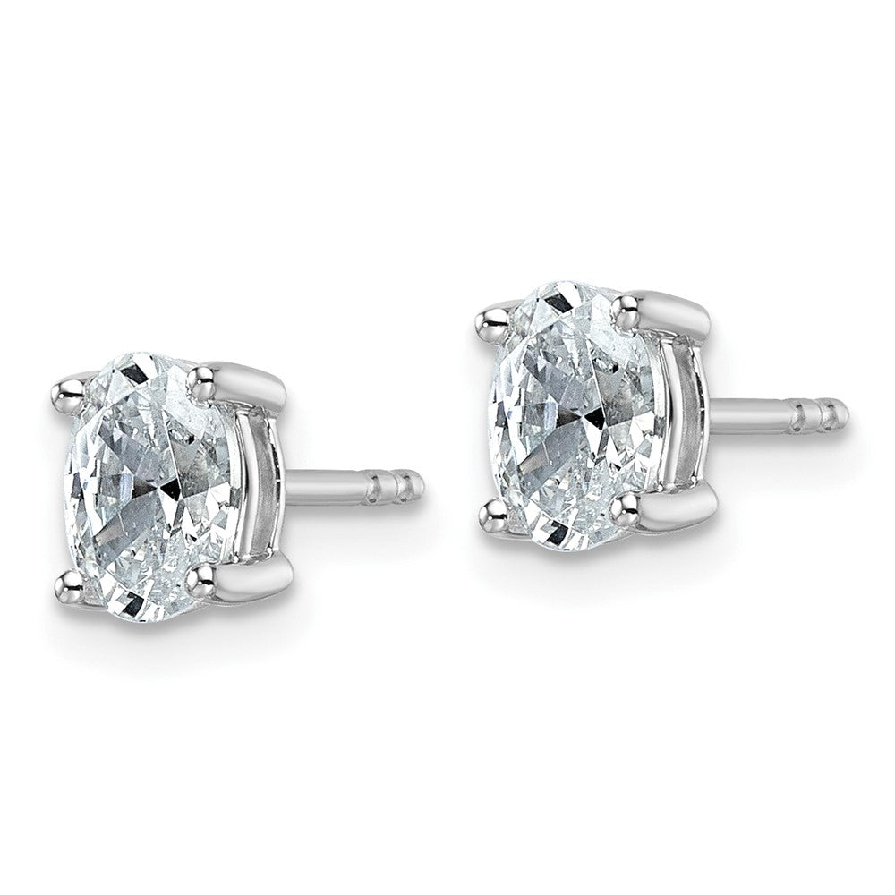 14K Weißgold Ohrstecker mit zertifizierten, im Labor gezüchteten Diamanten im Ovalschliff, 1 ct., VS/SI+ G+, 4-Krappen-Fassung, hohes Gewicht