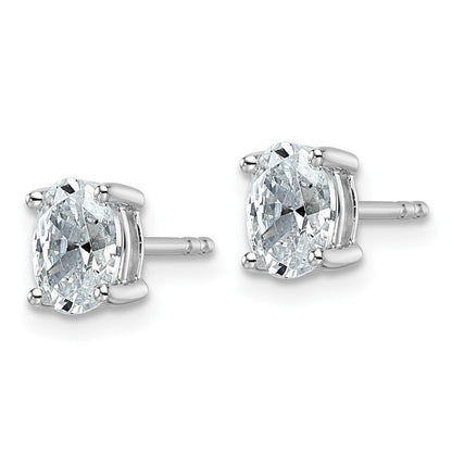 14K Weißgold Ohrstecker mit zertifizierten, im Labor gezüchteten Diamanten im Ovalschliff, 1 ct., VS/SI+ G+, 4-Krappen-Fassung, hohes Gewicht