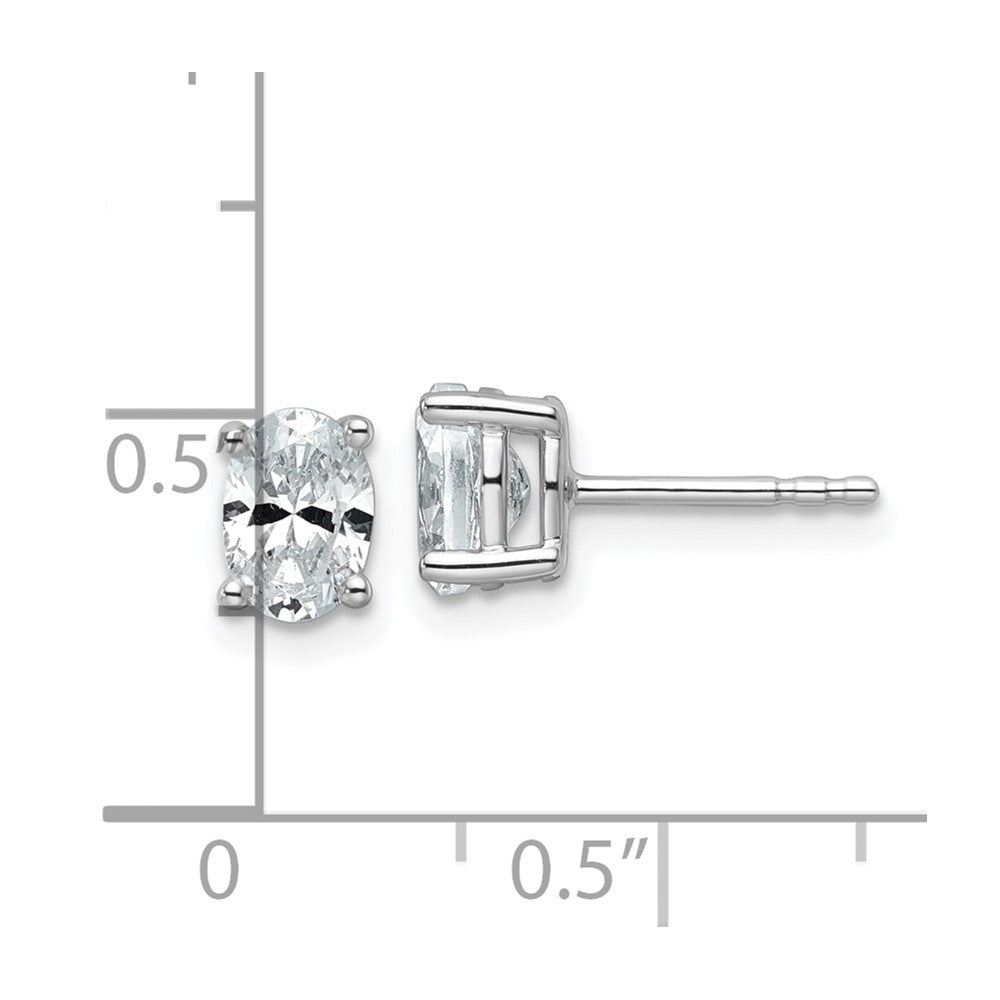 14K Weißgold Ohrstecker mit zertifizierten, im Labor gezüchteten Diamanten im Ovalschliff, 1 ct., VS/SI+ G+, 4-Krappen-Fassung, hohes Gewicht