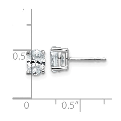 14K Weißgold Ohrstecker mit zertifizierten, im Labor gezüchteten Diamanten im Ovalschliff, 1 ct., VS/SI+ G+, 4-Krappen-Fassung, hohes Gewicht