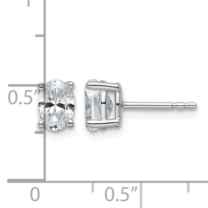 14K Weißgold Ohrstecker mit Laborgezüchteten Diamanten im Ovalschliff, 4-Krappen-Fassung, hohes Gewicht, 1 ct. VS/SI+ G+